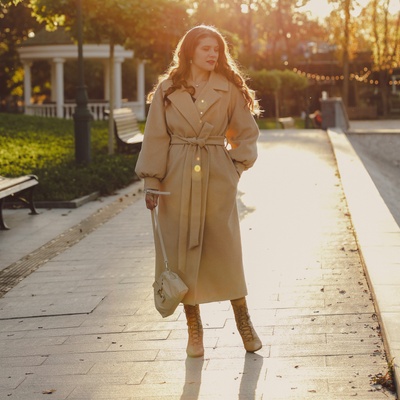Пальто Моніка з об'ємним рукавом Monika coat with wide sleeve artificial cashmere фото