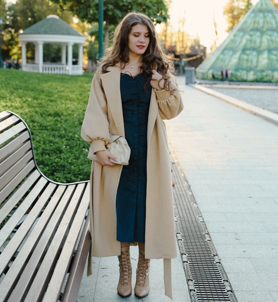 Пальто Моніка з об'ємним рукавом Monika coat with wide sleeve artificial cashmere фото