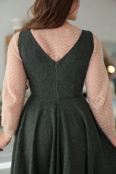 "Anzhelika" woollen pinafore dress